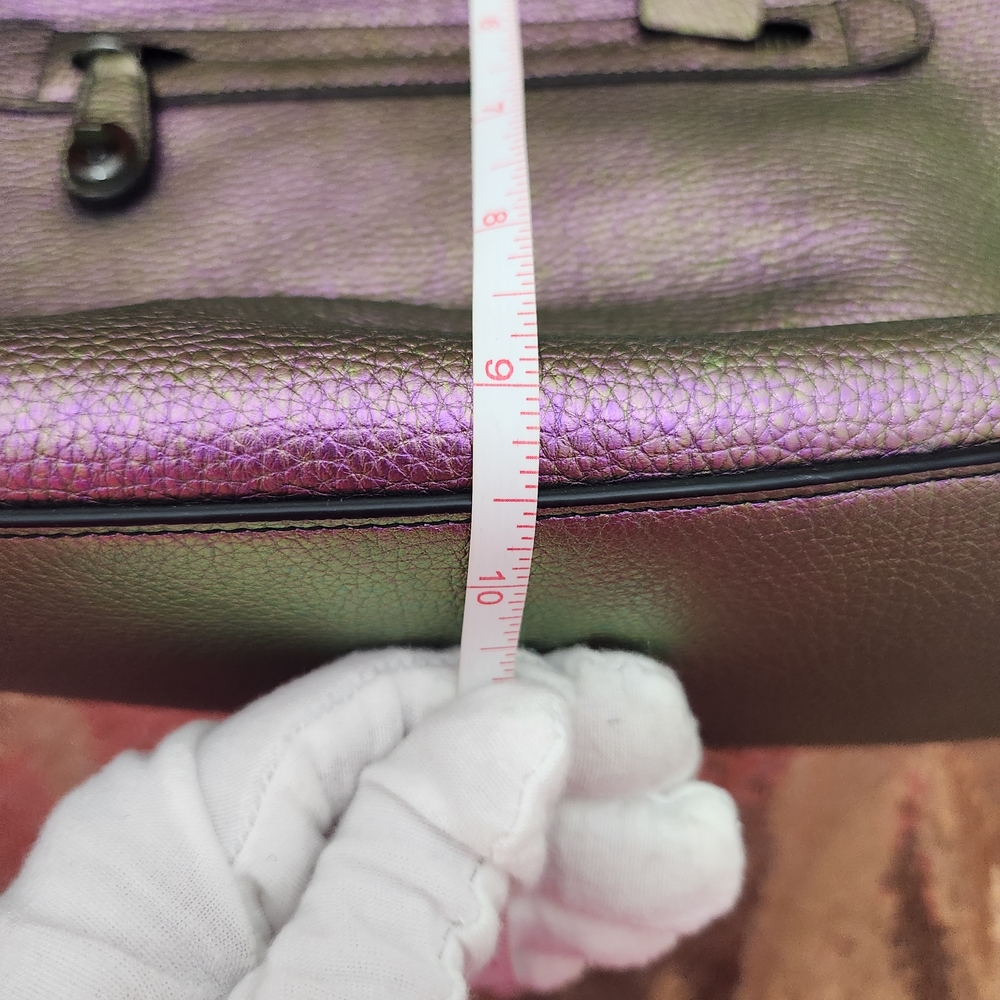 Coach Purple Hologram Pebbled Leather Taylor Tote Bag - Picture 10 of 12